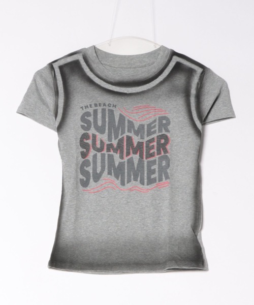 Lis ardent(リスアルダン)の「summer色落ち風レトロ ロゴ配色リンガーTシャツ / ヴィンテージ風コンパクトトップス(Tシャツ/カットソー・レディース・グレー/ブラック/ホワイト・M)」の3枚目の写真