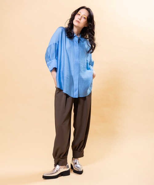 OSMOSIS（オズモーシス）の「ヘムボタンハーレムパンツ（その他パンツ・レディース・ブラウン/グレー/ブラック・ONE SIZE）」の9枚目の写真