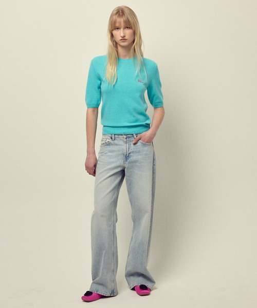 Mardi Mercredi(マルディメクルディ)の「CASHMERE BLENDED TOP SHORT SLEEVE ESSENTIAL / カシミヤ ブレンド トップ ショート スリーブ エッセンシャル(ニット/セーター・レディース・ブルー/ターコイズブルー/フューシャピンク/ピンク/オレンジ/パープル/ライトグリーン/イエロー/レッド・FREE)」の22枚目の写真