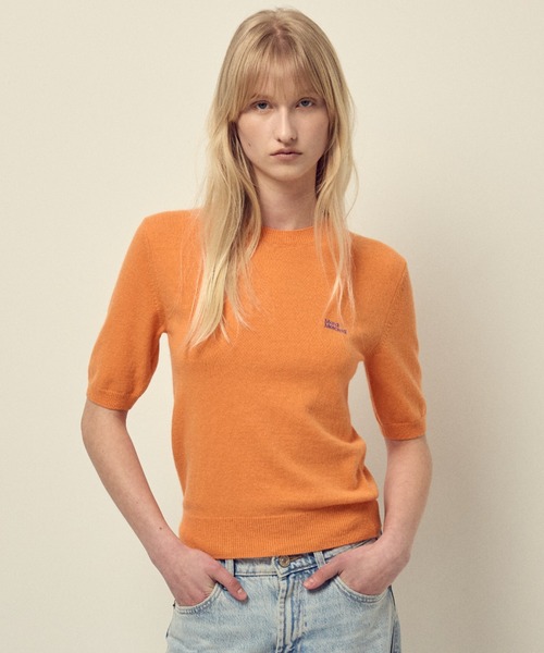 Mardi Mercredi(マルディメクルディ)の「CASHMERE BLENDED TOP SHORT SLEEVE ESSENTIAL / カシミヤ ブレンド トップ ショート スリーブ エッセンシャル(ニット/セーター・レディース・ブルー/ターコイズブルー/フューシャピンク/ピンク/オレンジ/パープル/ライトグリーン/イエロー/レッド・FREE)」の14枚目の写真