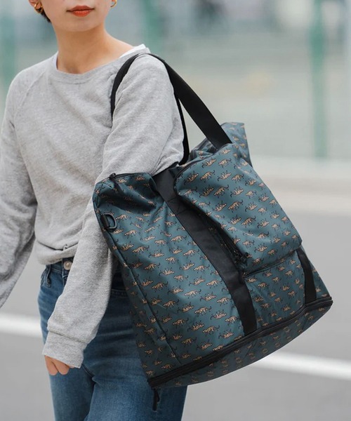 KiU(キウ)の「【KiU】大容量キャリーオントートバッグ (33L) K371(トートバッグ・レディース・レオパード/その他2/ブラック系その他2/マルチ/ベージュ/ブラック・FREE)」の6枚目の写真