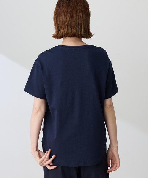 Petit Honfleur(プチオンフルール)の「【イラストレーターコラボ】ドットモチーフプリントTシャツ【接触冷感・UVカット・オーガニックコットンブレンド】(Tシャツ/カットソー・レディース・ホワイト/ネイビー・M/L)」の6枚目の写真