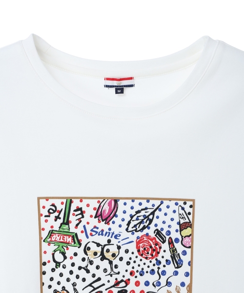 Petit Honfleur(プチオンフルール)の「【イラストレーターコラボ】ドットモチーフプリントTシャツ【接触冷感・UVカット・オーガニックコットンブレンド】(Tシャツ/カットソー・レディース・ホワイト/ネイビー・M/L)」の19枚目の写真