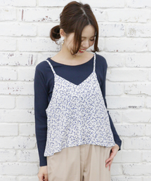 Kastane | 小花柄キャミ＆ロンT　SET(Tシャツ/カットソー)
