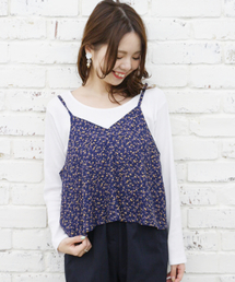 Kastane | 小花柄キャミ＆ロンT　SET(Tシャツ/カットソー)