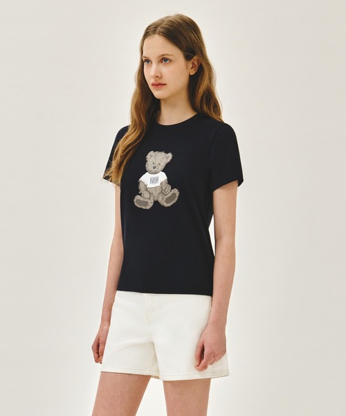 MARITHE + FRANCOIS GIRBAUD(マリテフランソワジルボー)の「W DOODLE BEAR TEE(Tシャツ/カットソー・レディース・ホワイト系その他/ホワイト/ネイビー/ライトピンク・SMALL/MEDIUM)」の3枚目の写真