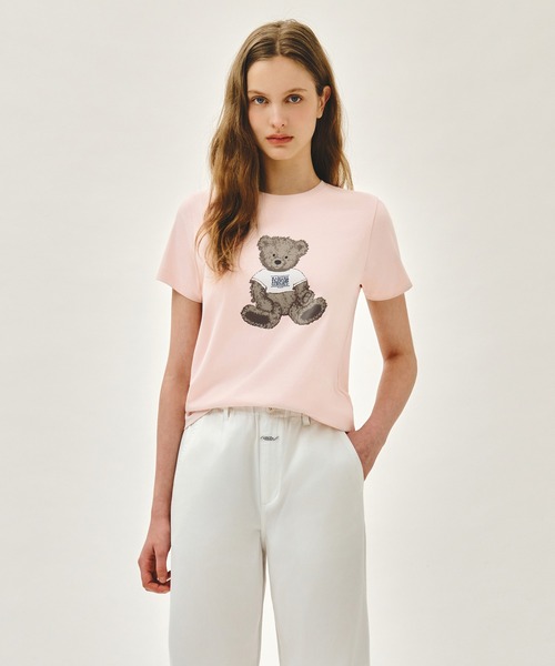 MARITHE + FRANCOIS GIRBAUD(マリテフランソワジルボー)の「W DOODLE BEAR TEE(Tシャツ/カットソー・レディース・ホワイト系その他/ホワイト/ネイビー/ライトピンク・SMALL/MEDIUM)」の4枚目の写真