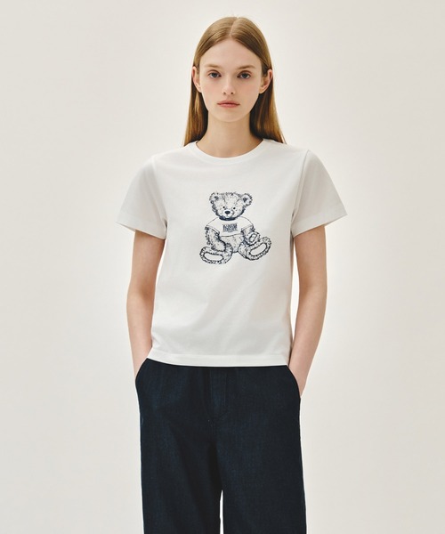 MARITHE + FRANCOIS GIRBAUD(マリテフランソワジルボー)の「W DOODLE BEAR TEE(Tシャツ/カットソー・レディース・ホワイト系その他/ホワイト/ネイビー/ライトピンク・SMALL/MEDIUM)」の2枚目の写真
