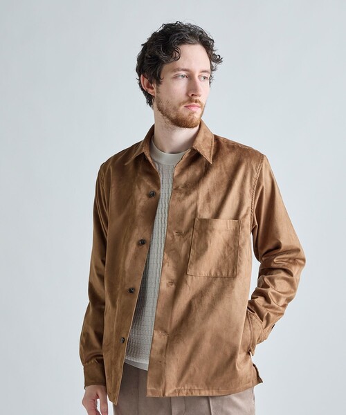 MEN'S BIGI（メンズビギ）の「フェイクスエード リラックスフィットシャツ（シャツ/ブラウス・メンズ・チャコールグレー/ブラウン/ブラック・01/02/03/04）」の19枚目の写真