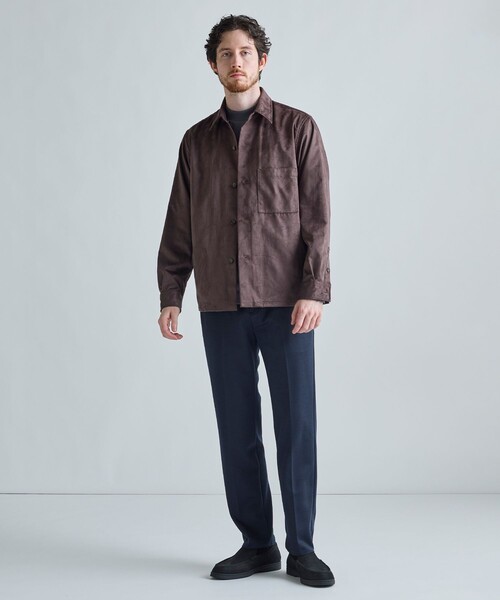 MEN'S BIGI（メンズビギ）の「フェイクスエード リラックスフィットシャツ（シャツ/ブラウス・メンズ・チャコールグレー/ブラウン/ブラック・01/02/03/04）」の5枚目の写真