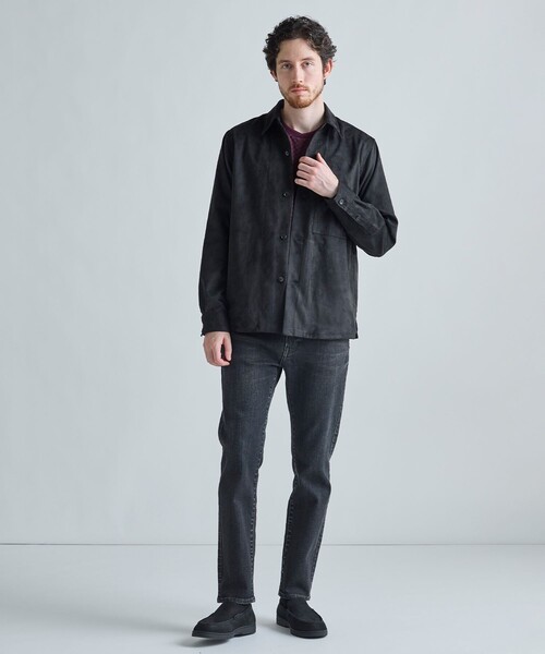 MEN'S BIGI（メンズビギ）の「フェイクスエード リラックスフィットシャツ（シャツ/ブラウス・メンズ・チャコールグレー/ブラウン/ブラック・01/02/03/04）」の6枚目の写真