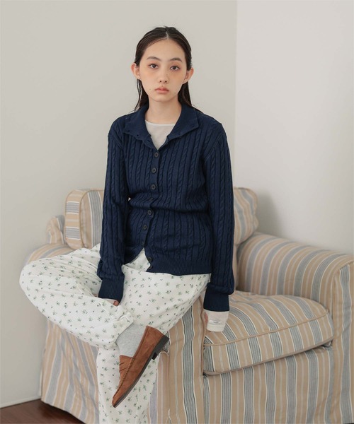 miette(ミエット)の「ハイネックケーブルニットカーディガン(カーディガン/ボレロ・レディース・ネイビー/チャコール/レッド/アイボリー・FREE)」の19枚目の写真