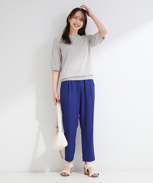 SHOO・LA・RUE(シューラルー)の「【S-LL/二の腕カバー】品よく決まる 5分袖デザインニット(ニット/セーター・レディース・ライトグレー/ブラウン系その他/ネイビー・01/02/03/04)」の19枚目の写真