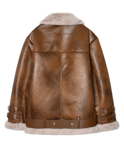 LEFTSEOUL（レフトソウル）の「B-5 ダブルムートンジャケット [ブラウン]（ムートンコート・レディース・その他・LARGE/MEDIUM/SMALL）」の3枚目の写真