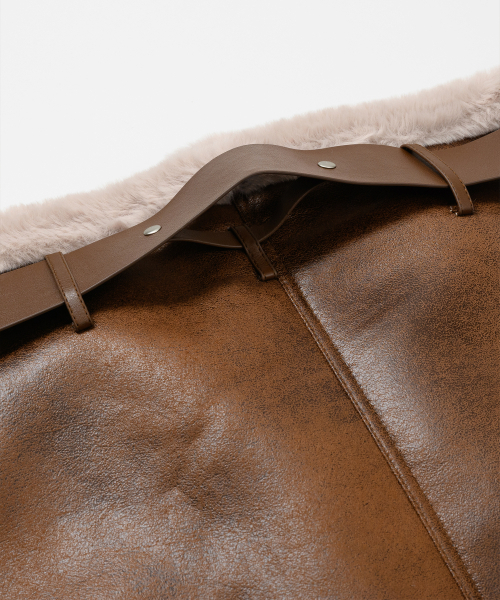 LEFTSEOUL（レフトソウル）の「B-5 ダブルムートンジャケット [ブラウン]（ムートンコート・レディース・その他・LARGE/MEDIUM/SMALL）」の6枚目の写真