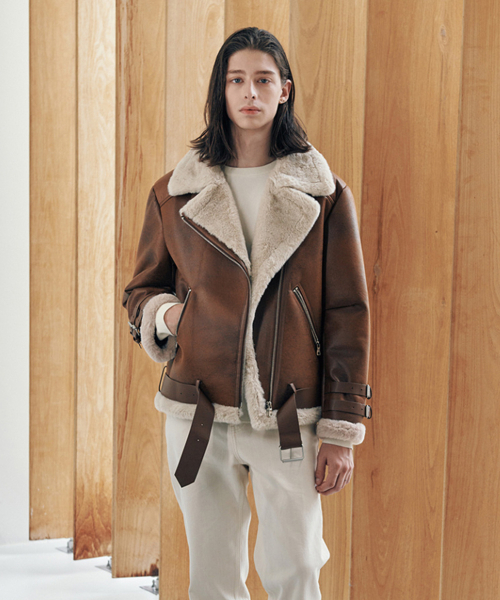 LEFTSEOUL（レフトソウル）の「B-5 ダブルムートンジャケット [ブラウン]（ムートンコート・レディース・その他・LARGE/MEDIUM/SMALL）」の7枚目の写真