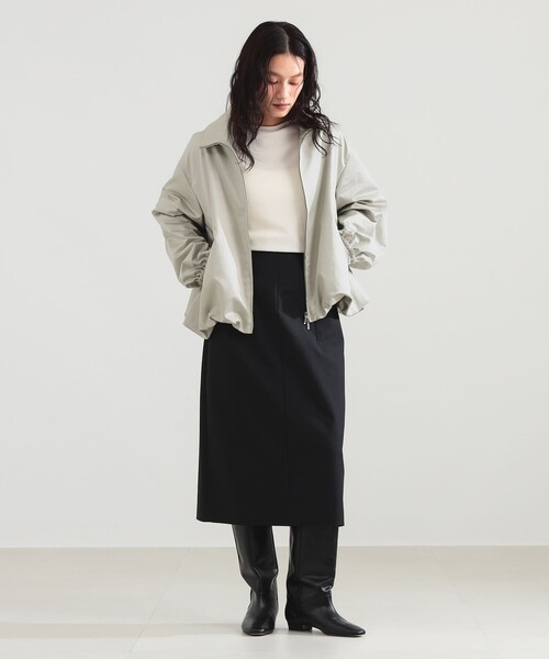 Demi-Luxe BEAMS(デミルクス ビームス)の「サテン パフ ブルゾン(ブルゾン・レディース・ブラック/ライトベージュ・36/38)」の7枚目の写真
