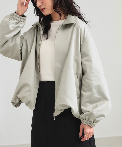 Demi-Luxe BEAMS(デミルクス ビームス)の「サテン パフ ブルゾン(ブルゾン・レディース・ブラック/ライトベージュ・36/38)」の1枚目の写真