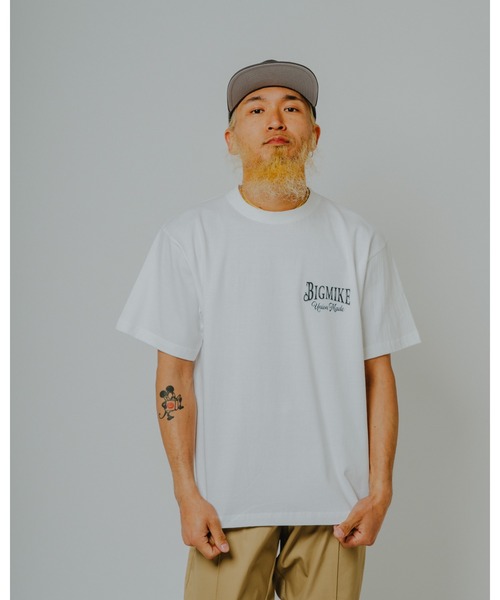 BIG MIKE(ビッグマイク)の「BIG MIKE ビッグマイク/ 26秋冬新作 オールディーズロゴ バックプリント 半袖Tシャツ コットン ユニセックス //// 102628602(Tシャツ/カットソー・メンズ・ブラック/ホワイト・MEDIUM/X-LARGE/LARGE)」の3枚目の写真