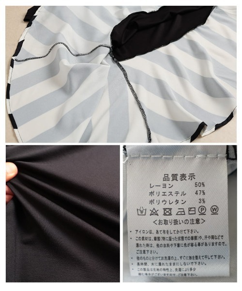 Sawa a la mode(サワアラモード)の「ストライプ切替フレアロングワンピース(ワンピース・レディース・ブラック・FREE)」の20枚目の写真