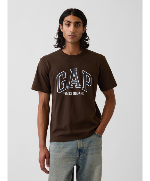 GAP（ギャップ）の「タイムズスクエア GAPNew YorkロゴTシャツ（Tシャツ/カットソー・メンズ・ブルー/ホワイト/ブラウン・L/S/M）」の2枚目の写真