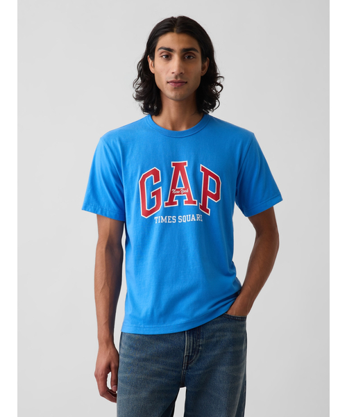 GAP（ギャップ）の「タイムズスクエア GAPNew YorkロゴTシャツ（Tシャツ/カットソー・メンズ・ブルー/ホワイト/ブラウン・L/S/M）」の3枚目の写真