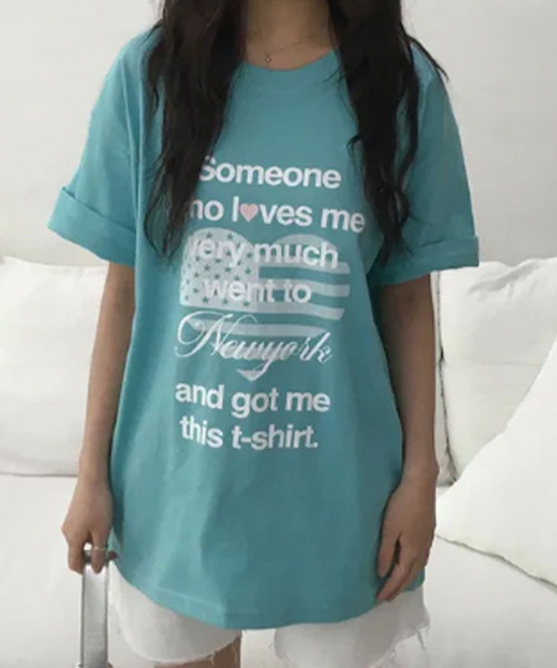 VIVID LADY(ビビッドレディー)の「ハートフラッグプリント 半袖カットソー(Tシャツ/カットソー・レディース・ネイビー/ホワイト/ミント・FREE)」の3枚目の写真