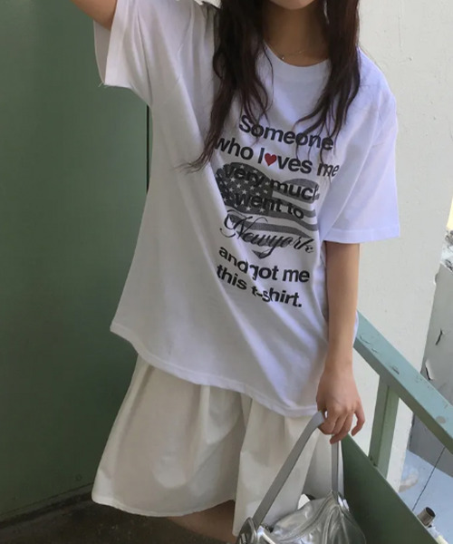 VIVID LADY(ビビッドレディー)の「ハートフラッグプリント 半袖カットソー(Tシャツ/カットソー・レディース・ネイビー/ホワイト/ミント・FREE)」の6枚目の写真