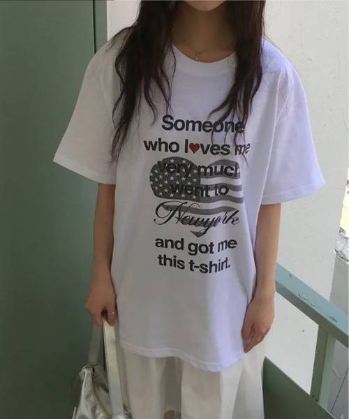 VIVID LADY(ビビッドレディー)の「ハートフラッグプリント 半袖カットソー(Tシャツ/カットソー・レディース・ネイビー/ホワイト/ミント・FREE)」の8枚目の写真