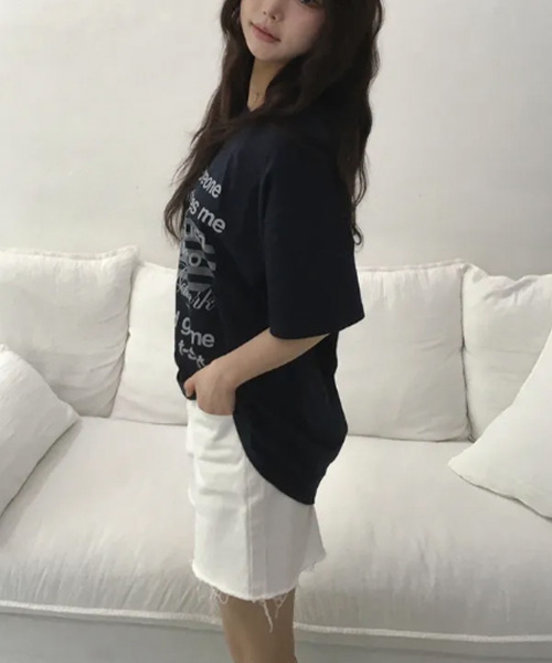 VIVID LADY(ビビッドレディー)の「ハートフラッグプリント 半袖カットソー(Tシャツ/カットソー・レディース・ネイビー/ホワイト/ミント・FREE)」の18枚目の写真