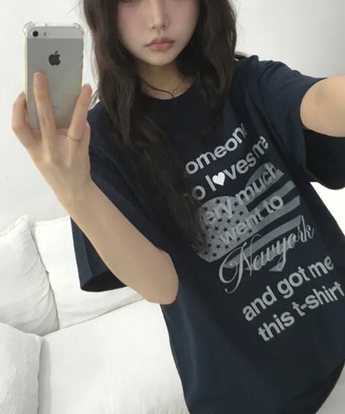 VIVID LADY(ビビッドレディー)の「ハートフラッグプリント 半袖カットソー(Tシャツ/カットソー・レディース・ネイビー/ホワイト/ミント・FREE)」の19枚目の写真