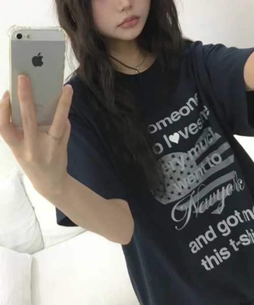VIVID LADY(ビビッドレディー)の「ハートフラッグプリント 半袖カットソー(Tシャツ/カットソー・レディース・ネイビー/ホワイト/ミント・FREE)」の21枚目の写真