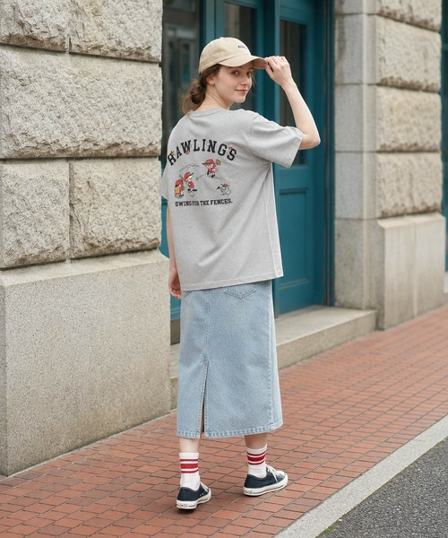 Rawlings(ローリングス)の「【Rawlings/ローリングス】RAWLINGS BACK PK T / バックプリントTシャツ 半袖 クルーネック(Tシャツ/カットソー・レディース・ホワイト/グレー・LARGE/X-LARGE/MEDIUM)」の7枚目の写真