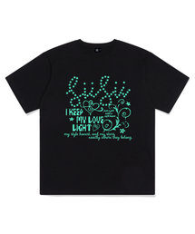 マイラブライトプリンティング半袖Tシャツブラック