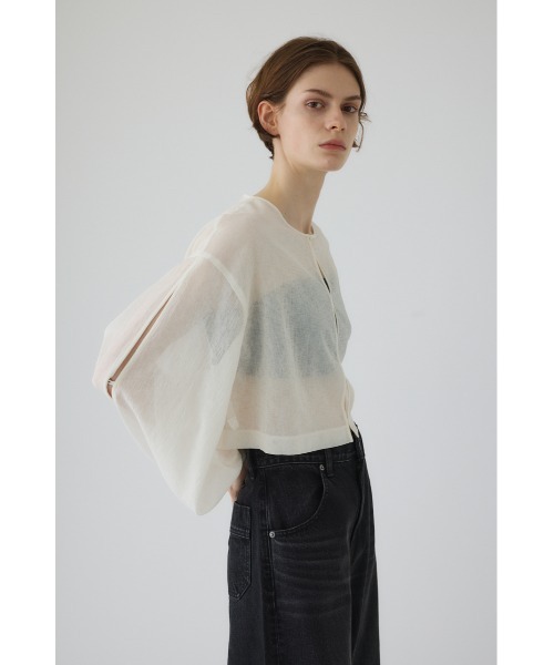 RIM.ARK(リムアーク)の「【RESTOCK PRE ORDER】Open sleeve sheer SH(シアー リラックス ワイド シャツ)(シャツ/ブラウス・レディース・ホワイト/ブラック・FREE)」の2枚目の写真