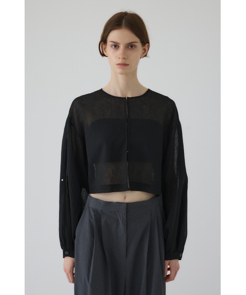 RIM.ARK(リムアーク)の「【RESTOCK PRE ORDER】Open sleeve sheer SH(シアー リラックス ワイド シャツ)(シャツ/ブラウス・レディース・ホワイト/ブラック・FREE)」の1枚目の写真