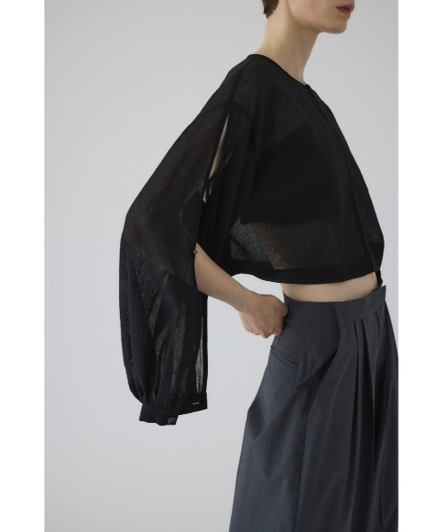RIM.ARK(リムアーク)の「【RESTOCK PRE ORDER】Open sleeve sheer SH(シアー リラックス ワイド シャツ)(シャツ/ブラウス・レディース・ホワイト/ブラック・FREE)」の14枚目の写真