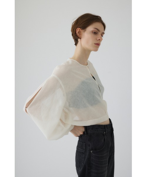RIM.ARK(リムアーク)の「【RESTOCK PRE ORDER】Open sleeve sheer SH(シアー リラックス ワイド シャツ)(シャツ/ブラウス・レディース・ホワイト/ブラック・FREE)」の8枚目の写真