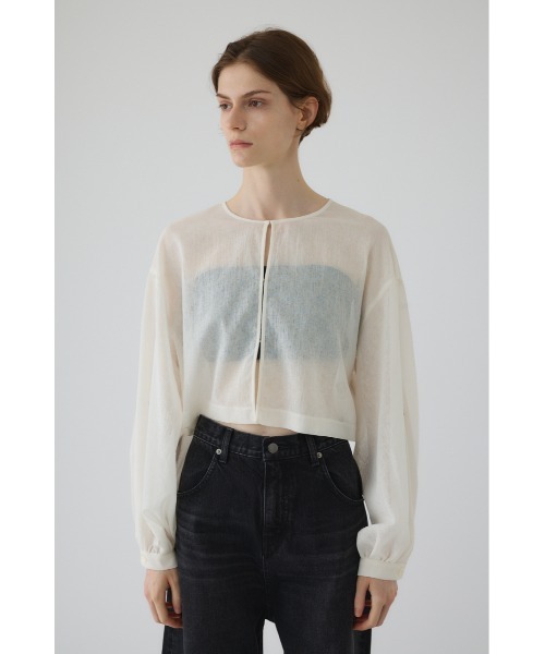 RIM.ARK(リムアーク)の「【RESTOCK PRE ORDER】Open sleeve sheer SH(シアー リラックス ワイド シャツ)(シャツ/ブラウス・レディース・ホワイト/ブラック・FREE)」の9枚目の写真