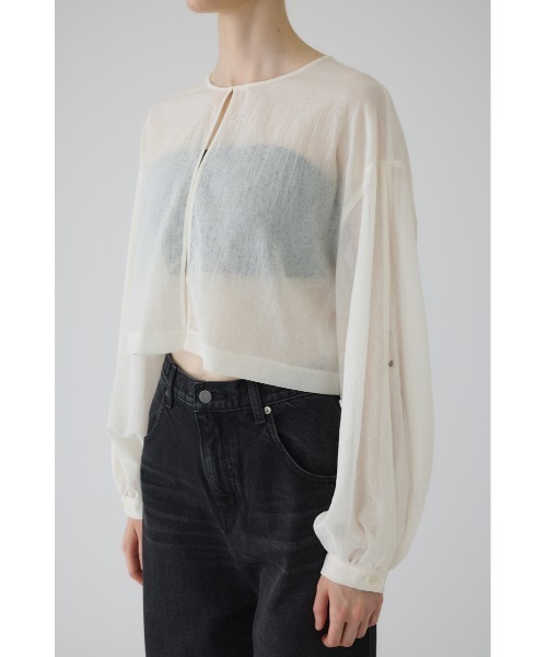 RIM.ARK(リムアーク)の「【RESTOCK PRE ORDER】Open sleeve sheer SH(シアー リラックス ワイド シャツ)(シャツ/ブラウス・レディース・ホワイト/ブラック・FREE)」の3枚目の写真
