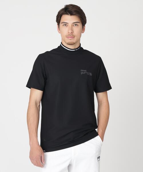 PING（ピン）の「【PING APPAREL】ワッフルロゴジャカード襟ハイネックシャツ (MENS)（Tシャツ/カットソー・メンズ・ホワイト/グレー/ブラック・M/LL/LL1/L/S）」の2枚目の写真