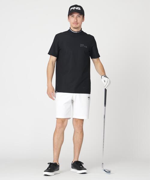 PING（ピン）の「【PING APPAREL】ワッフルロゴジャカード襟ハイネックシャツ (MENS)（Tシャツ/カットソー・メンズ・ホワイト/グレー/ブラック・M/LL/LL1/L/S）」の5枚目の写真