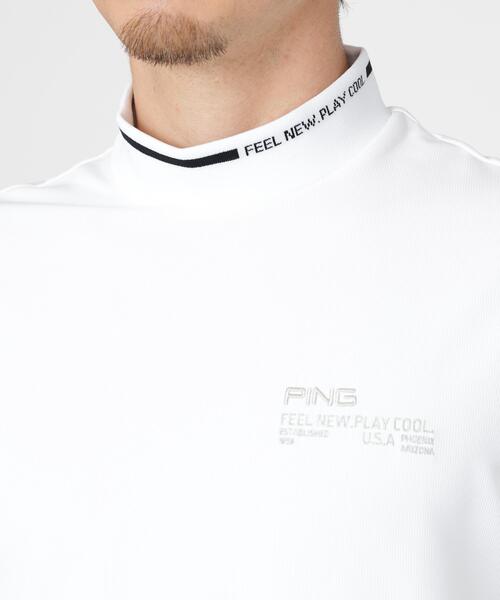 PING（ピン）の「【PING APPAREL】ワッフルロゴジャカード襟ハイネックシャツ (MENS)（Tシャツ/カットソー・メンズ・ホワイト/グレー/ブラック・M/LL/LL1/L/S）」の22枚目の写真