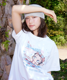 LOOPLOOP（ループループ）の「[スイマー ベティ_ホワイト_ベティブーブエディション] ルーズフィット半袖Tシャツ（Tシャツ/カットソー）」