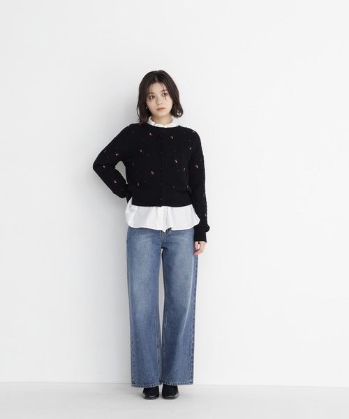 NATURAL BEAUTY BASIC(ナチュラルビューティーベーシック)の「ドットフラワー刺繍カーディガン(カーディガン/ボレロ・レディース・ベージュ系その他/ブラック系その他2/ホワイト系その他・フリ-)」の18枚目の写真