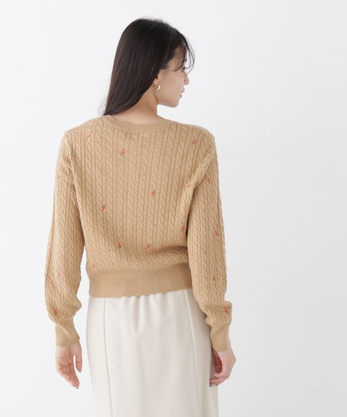 NATURAL BEAUTY BASIC(ナチュラルビューティーベーシック)の「ドットフラワー刺繍カーディガン(カーディガン/ボレロ・レディース・ベージュ系その他/ブラック系その他2/ホワイト系その他・フリ-)」の14枚目の写真