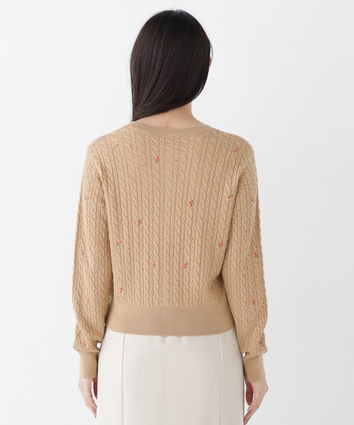 NATURAL BEAUTY BASIC(ナチュラルビューティーベーシック)の「ドットフラワー刺繍カーディガン(カーディガン/ボレロ・レディース・ベージュ系その他/ブラック系その他2/ホワイト系その他・フリ-)」の9枚目の写真