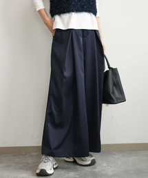 MK MICHEL KLEIN | [洗える]サテンストレッチワイドパンツ(スラックス)
