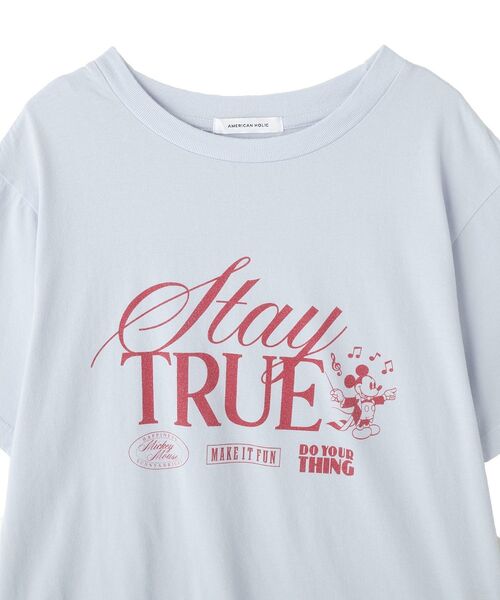 Disney(ディズニー)の「【Mickey&Friends】ビンテージ加工アソートプリントTシャツ(Tシャツ/カットソー・レディース・ダークグレー/サックスブルー/ライトベージュ/オフホワイト・FREE)」の6枚目の写真