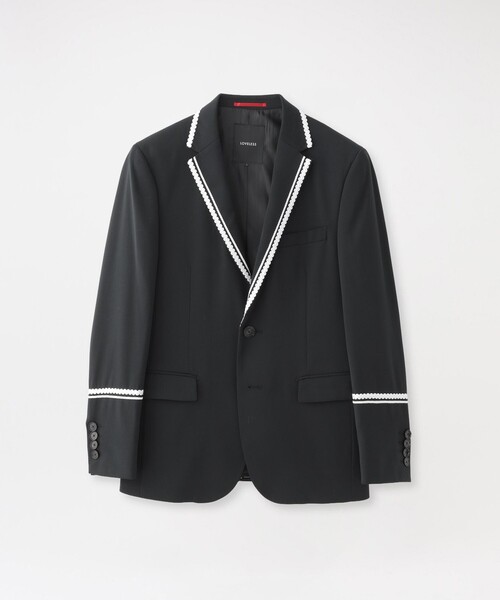 LOVELESS(ラブレス)の「トリミングジャケット(テーラードジャケット・メンズ・ネイビー/ブラック・L/S/M)」の1枚目の写真